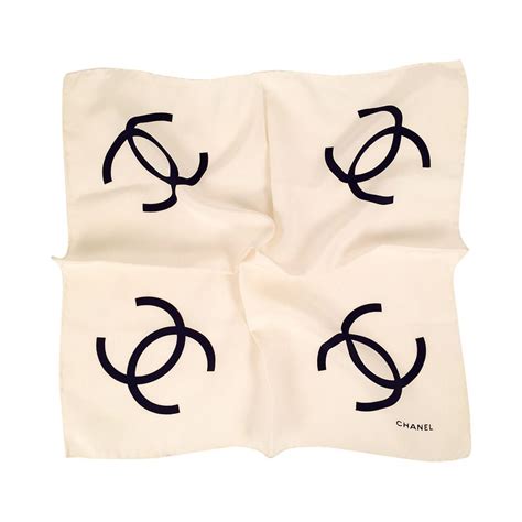 cream chanel scarf|Chanel handkerchief.